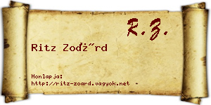 Ritz Zoárd névjegykártya